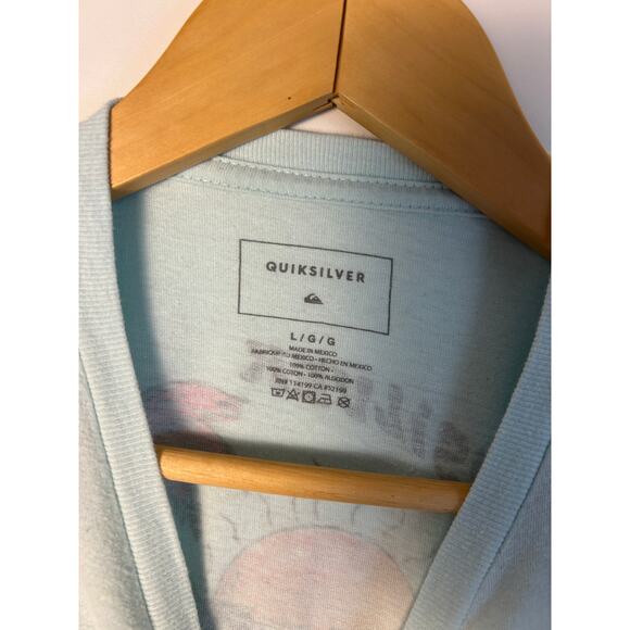 Quiksilver Boy's Graphic Tee - Light Blue, Size Large - Picture 4 of 4